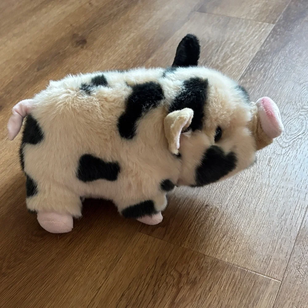 Charming & cute Plush Pig Stuff animal 😍Black and Cream